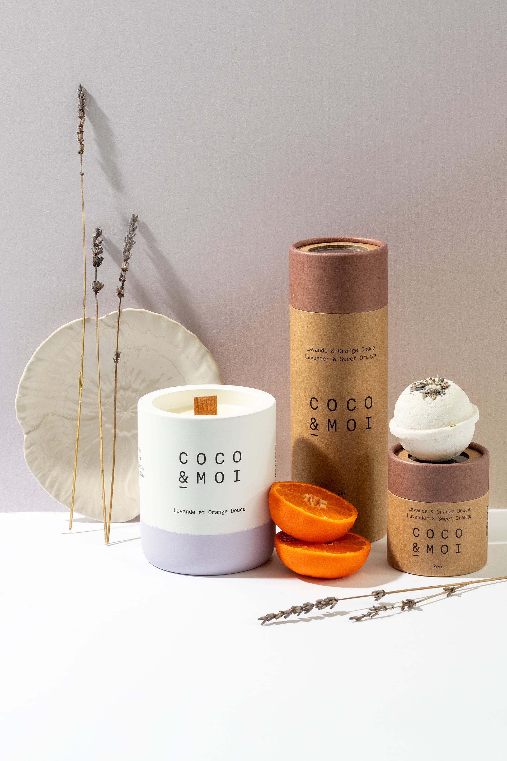 Coffret Rose et Ylang Ylang (Chandelle + 3 de bombes de bain)