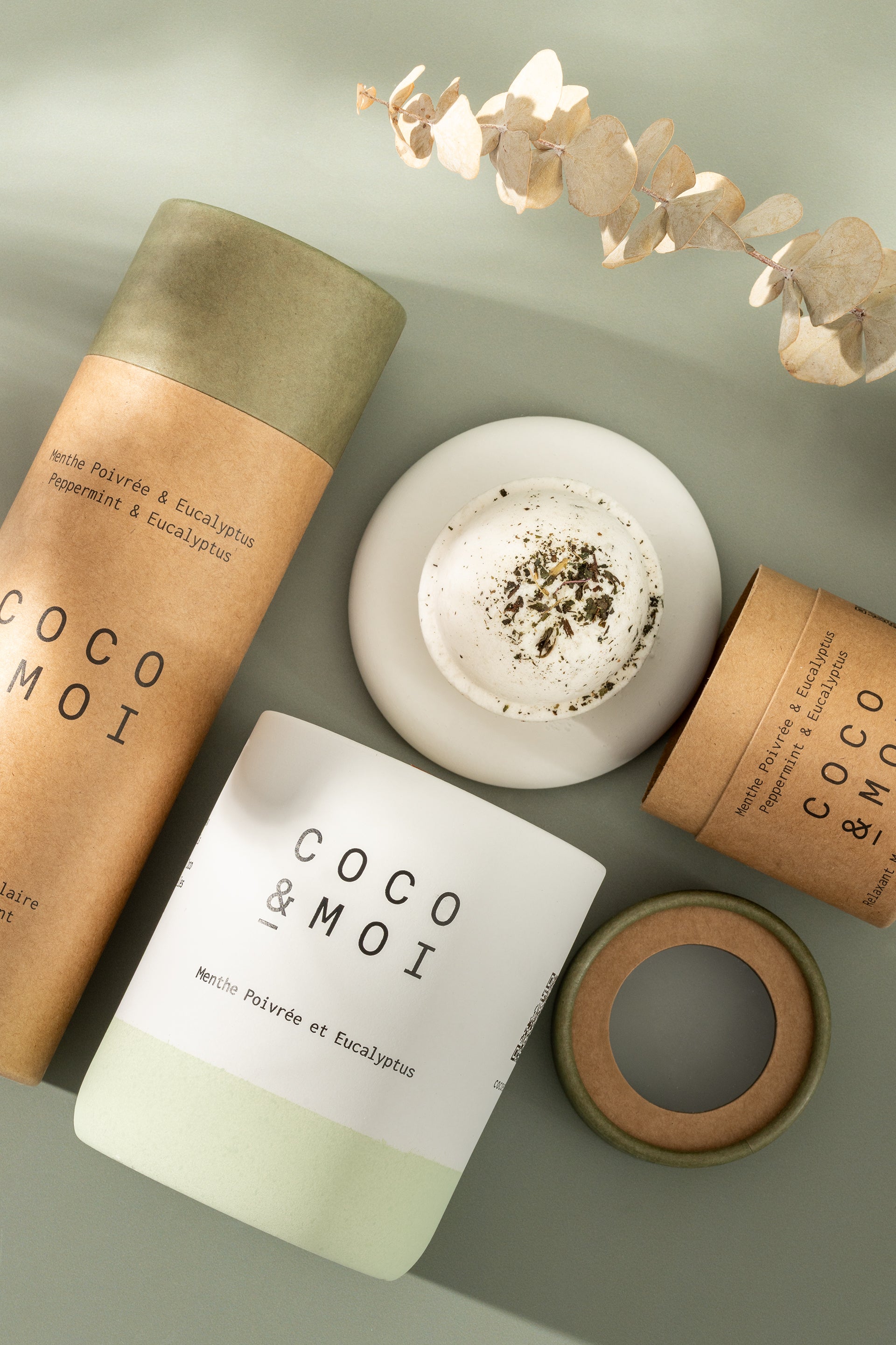 Bougies Menthe poivrée et Eucalyptus